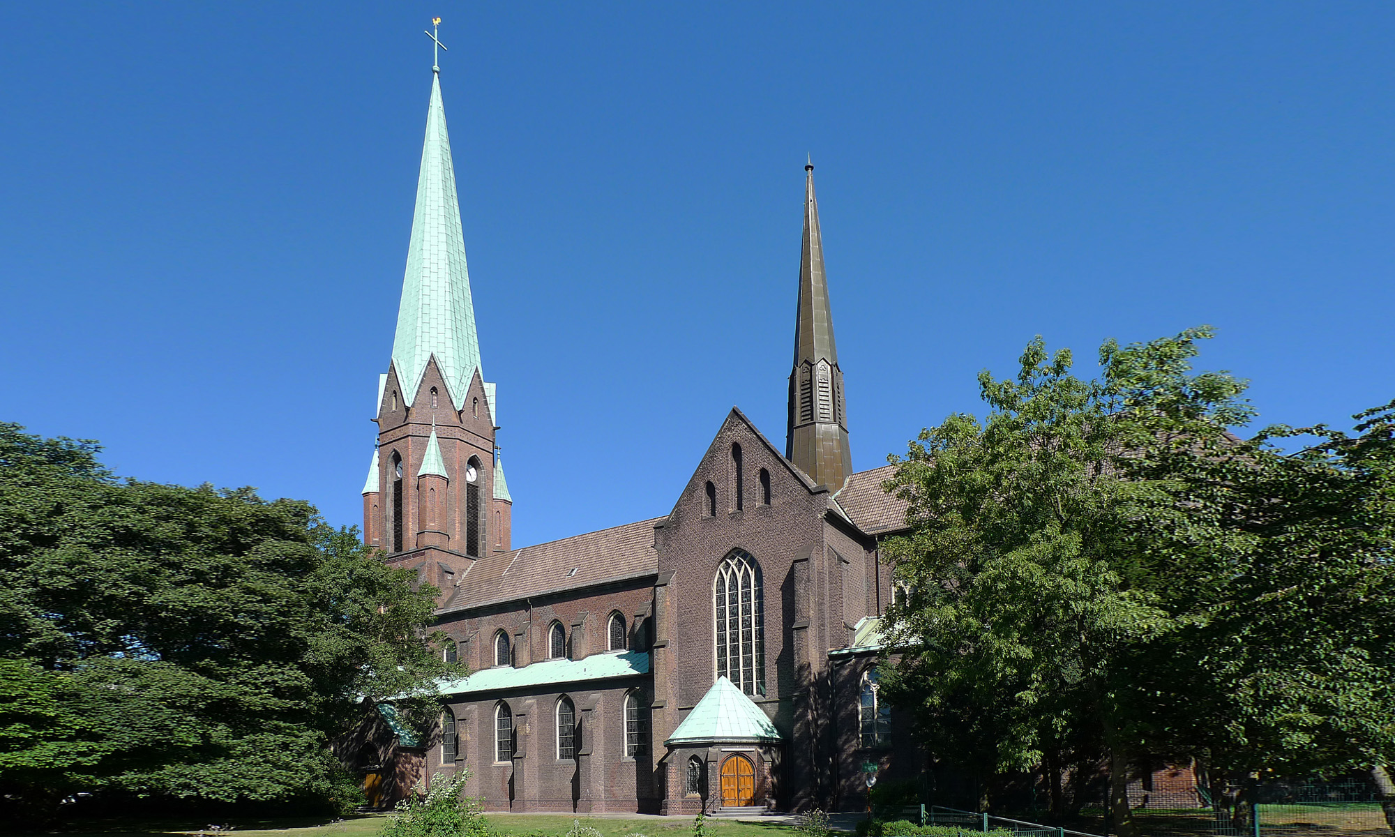 Kirche St. Joseph (Langhaus von hinten) (Postkarte aus den 1970er
